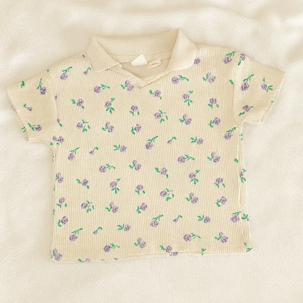 Zara kids 3-4 years floral top in light pink with purple flowers